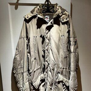 Triple Five Soul Hooded Winter Jacket    Tan Beige Brown   Vintage – Circa 2003